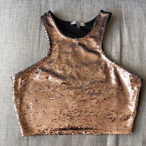 Sequin Cropped Top